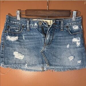 Hollister Blue Distressed Mini Skirt